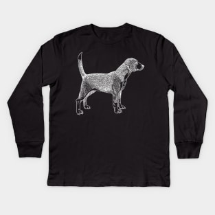 Beagle Pet Dog Line Art Drawing Kids Long Sleeve T-Shirt